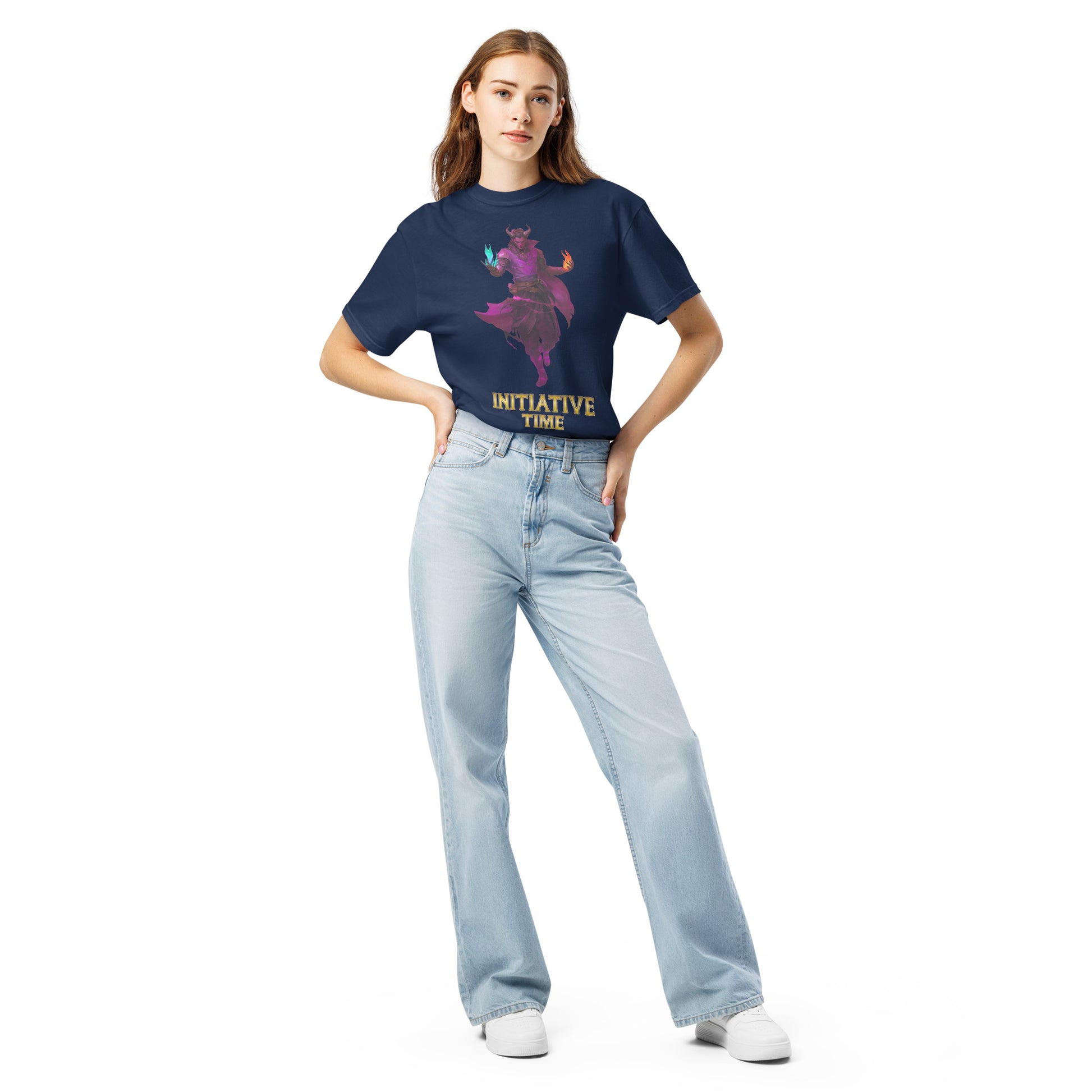 Initiative Time Human Tiefling Unisex Garment-Dyed T-Shirt - DnD RPG Merchandise - Backspindle Games