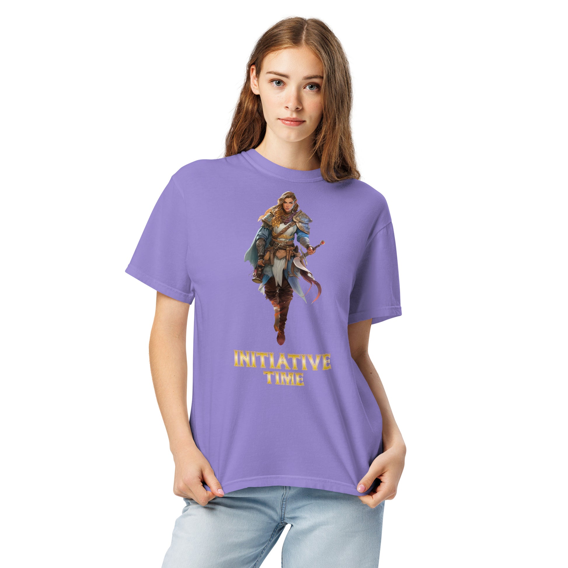 Initiative Time Elf Rogue Unisex Garment-Dyed T-Shirt - DnD RPG Merchandise - Backspindle Games