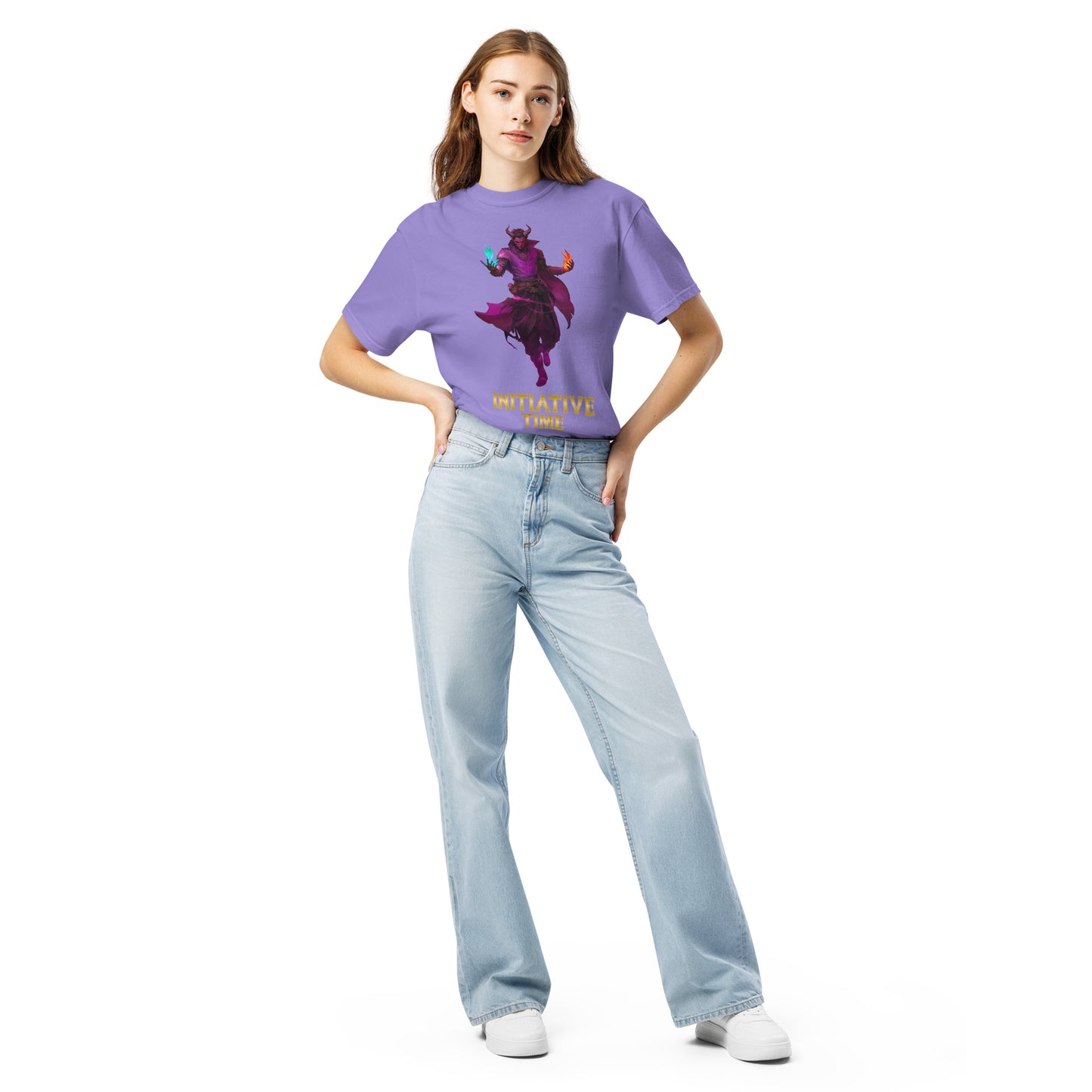 Initiative Time Human Tiefling Unisex Garment-Dyed T-Shirt - DnD RPG Merchandise - Backspindle Games
