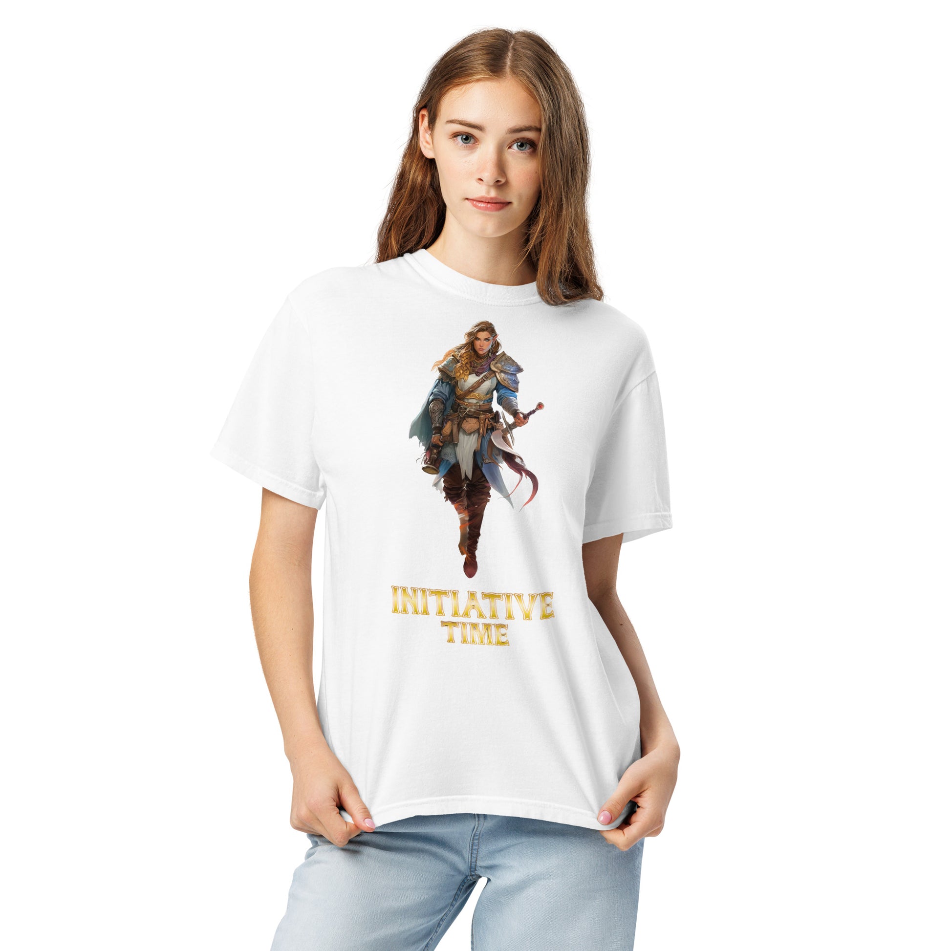 Initiative Time Elf Rogue Unisex Garment-Dyed T-Shirt - DnD RPG Merchandise - Backspindle Games
