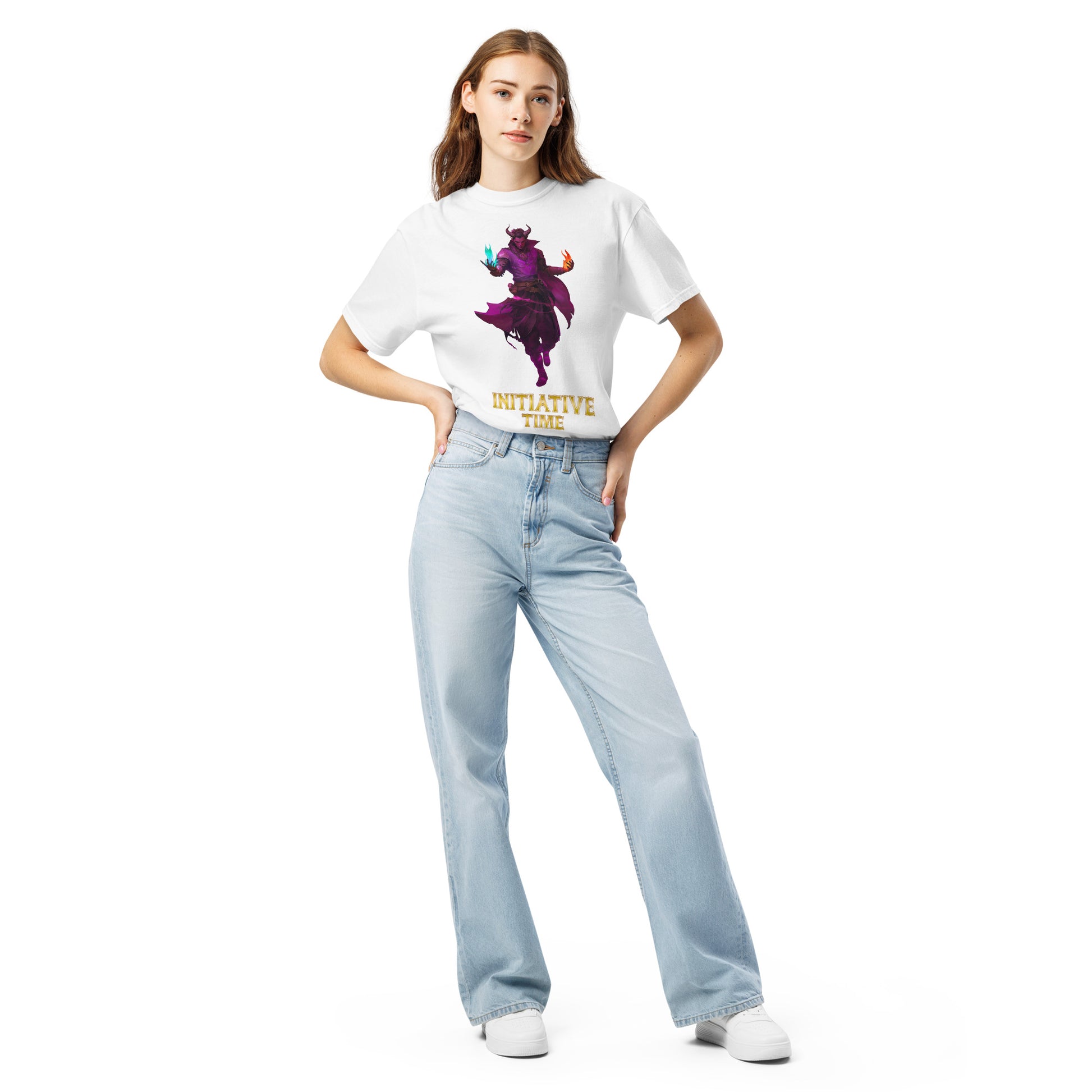 Initiative Time Human Tiefling Unisex Garment-Dyed T-Shirt - DnD RPG Merchandise - Backspindle Games