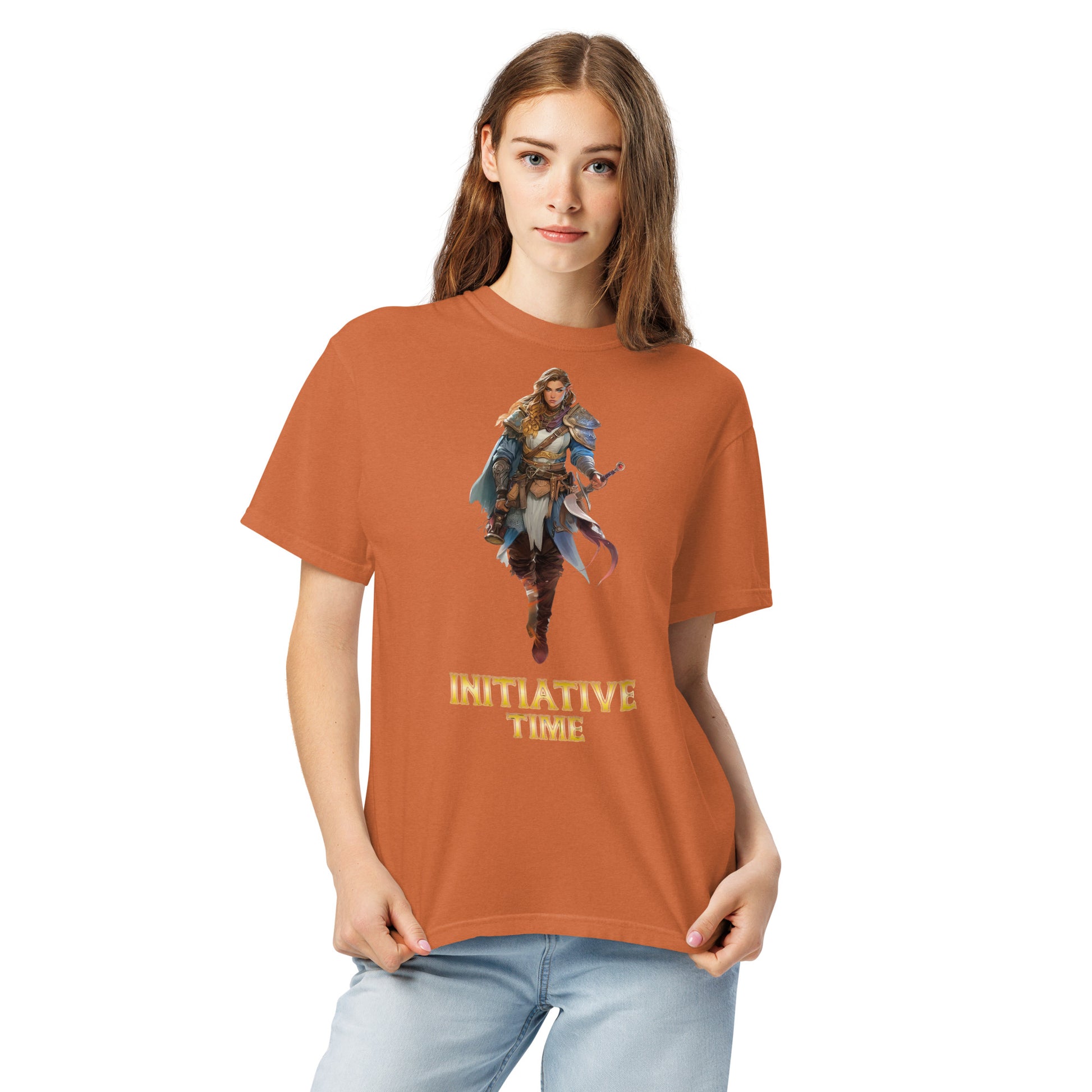 Initiative Time Elf Rogue Unisex Garment-Dyed T-Shirt - DnD RPG Merchandise - Backspindle Games