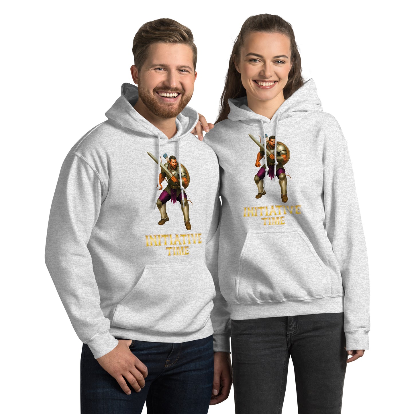 Initiative Time Human Fighter Hoodie - DnD RPG Merchandise - Backspindle Games
