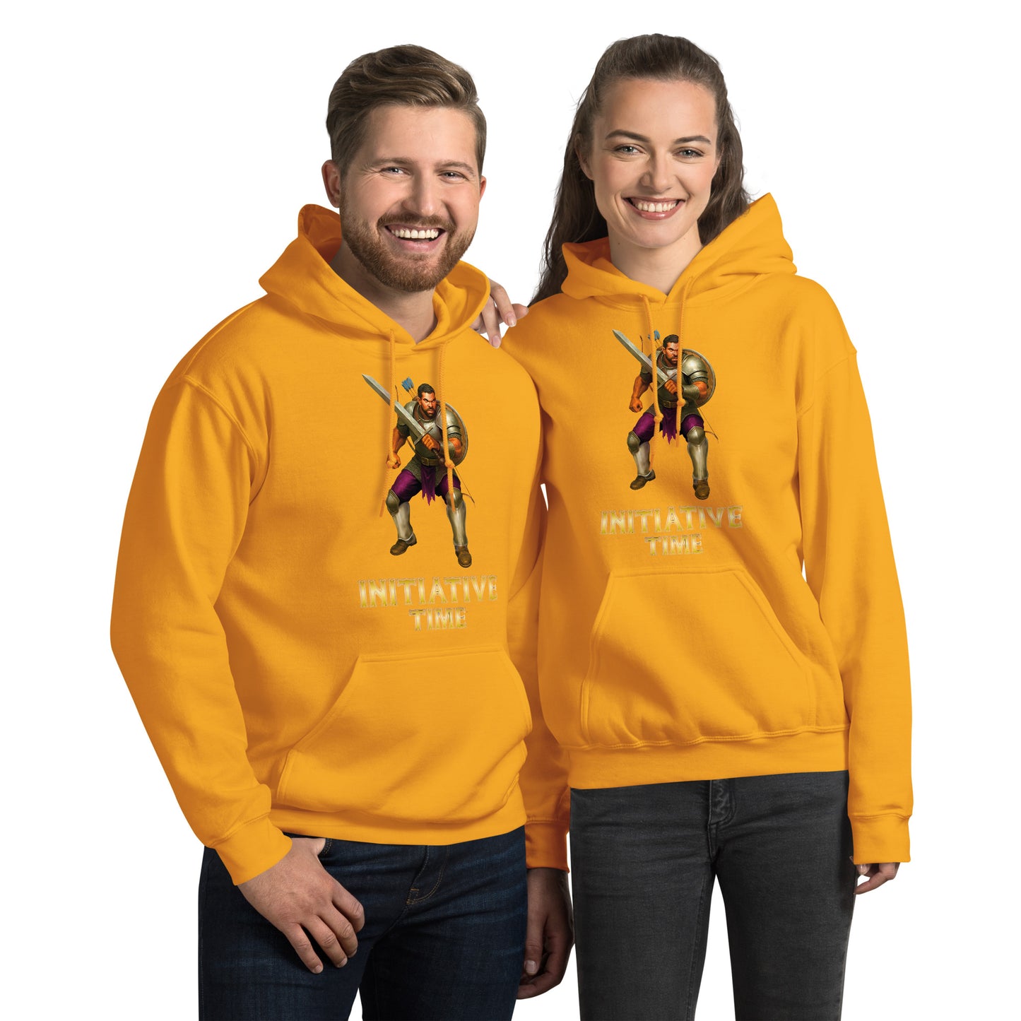 Initiative Time Human Fighter Hoodie - DnD RPG Merchandise - Backspindle Games