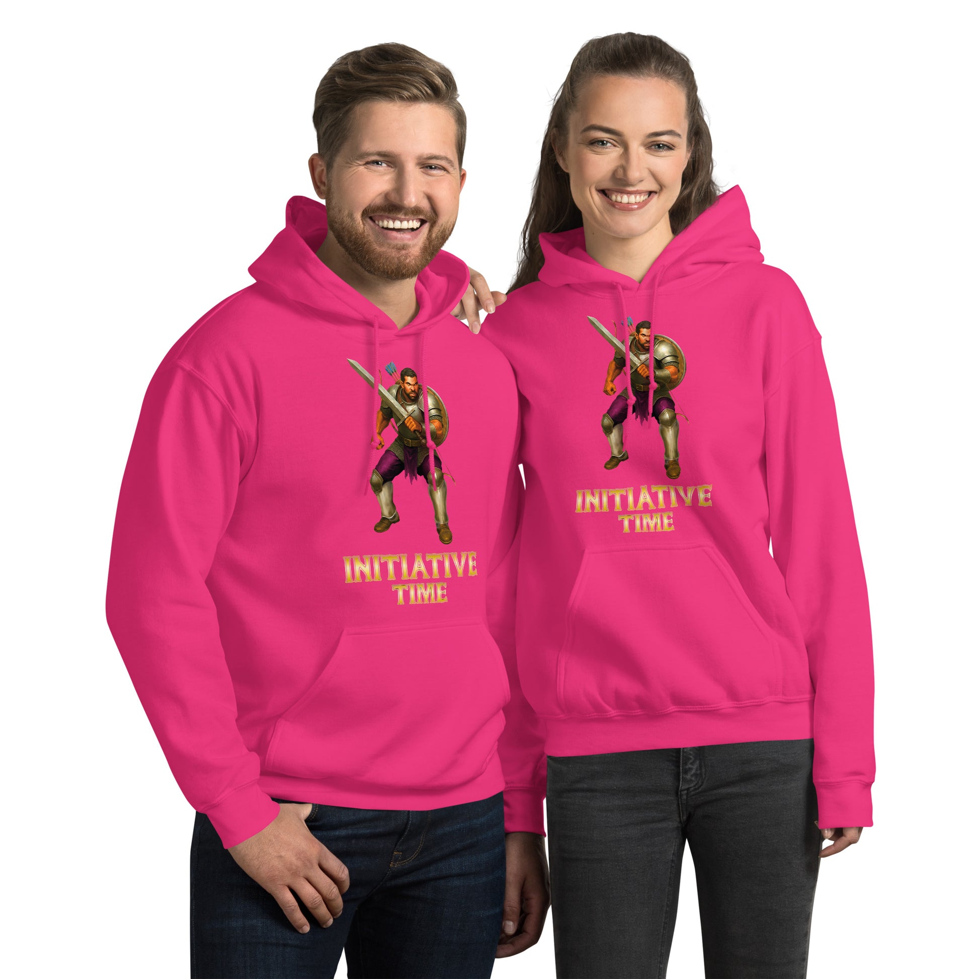 Initiative Time Human Fighter Hoodie - DnD RPG Merchandise - Backspindle Games
