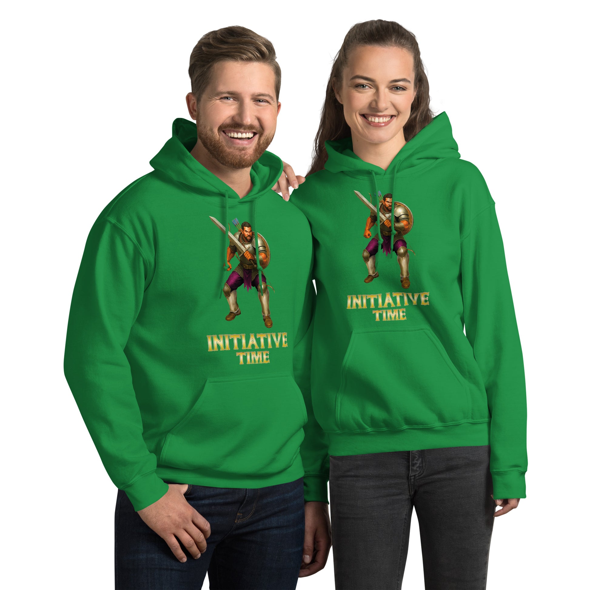 Initiative Time Human Fighter Hoodie - DnD RPG Merchandise - Backspindle Games