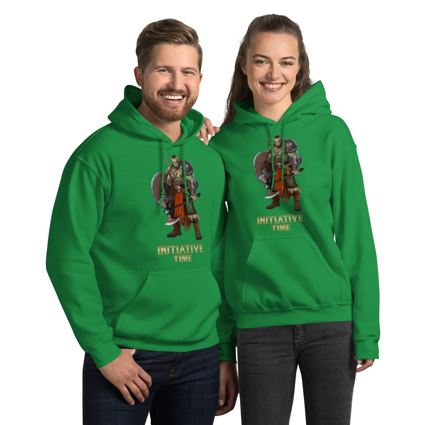 Initiative Time Orc Barbarian Hoodie - DnD RPG Merchandise - Backspindle Games