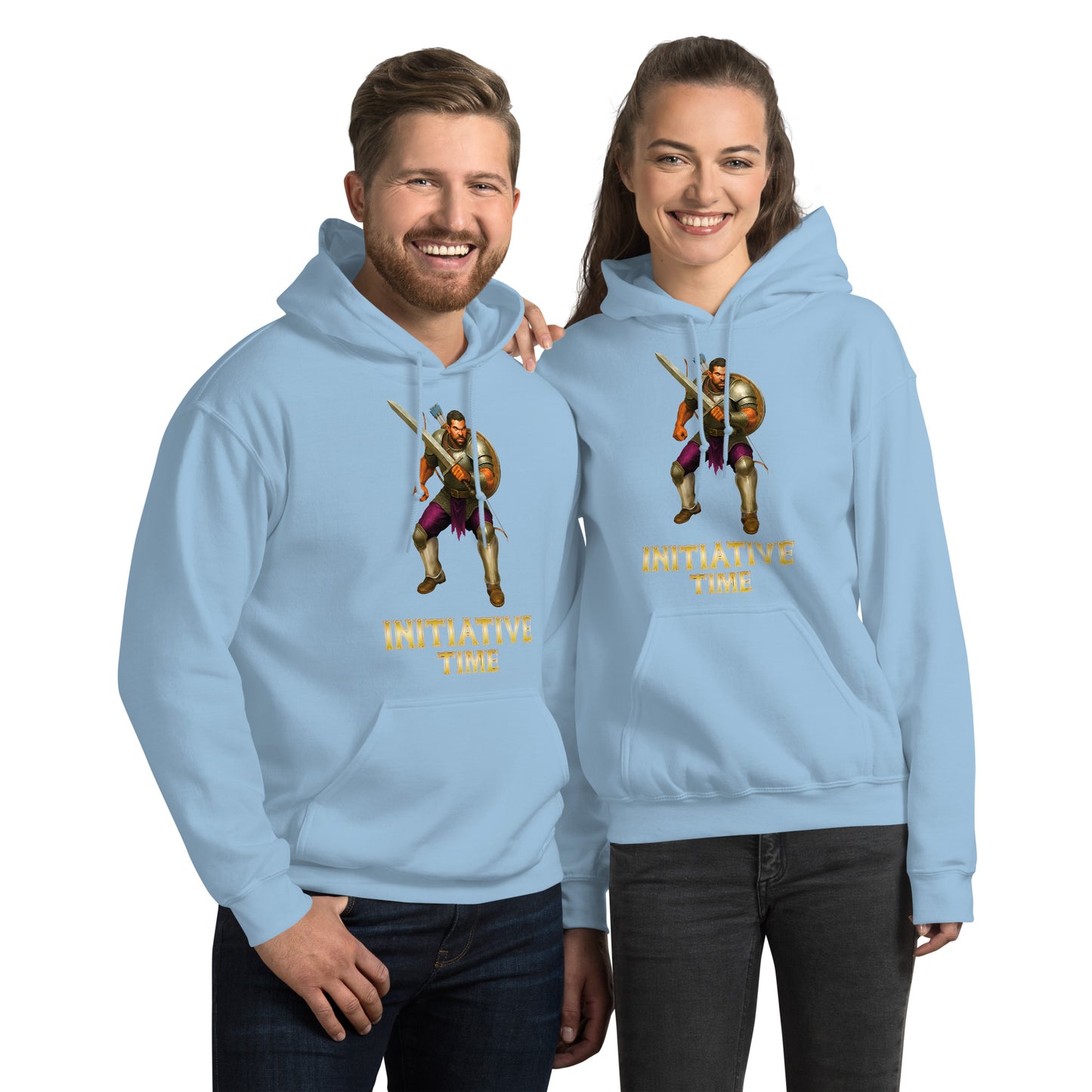 Initiative Time Human Fighter Hoodie - DnD RPG Merchandise - Backspindle Games