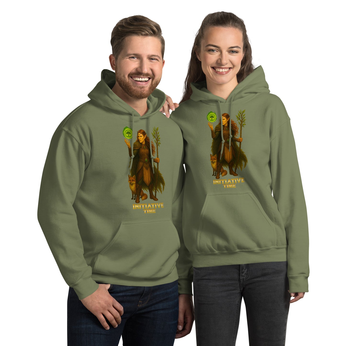 Initiative Time Elf Druid Hoodie - DnD RPG Merchandise - Backspindle Games