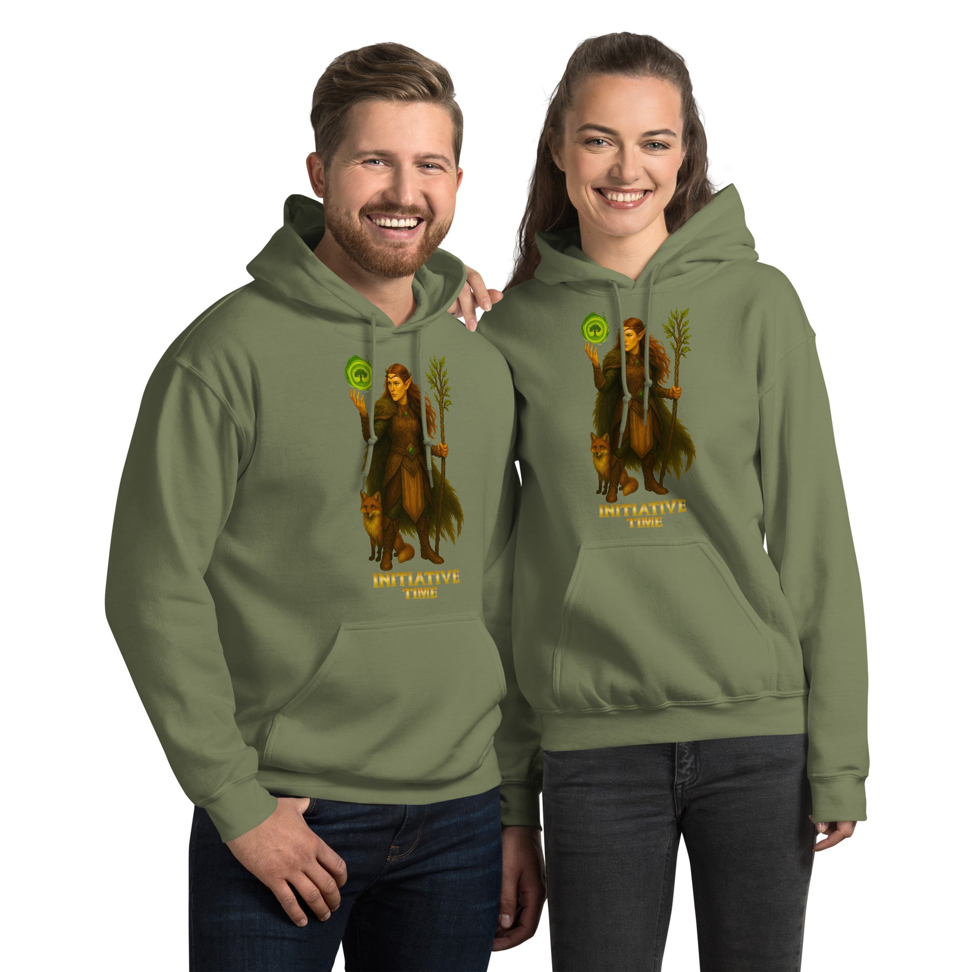 Initiative Time Elf Druid Hoodie - DnD RPG Merchandise - Backspindle Games