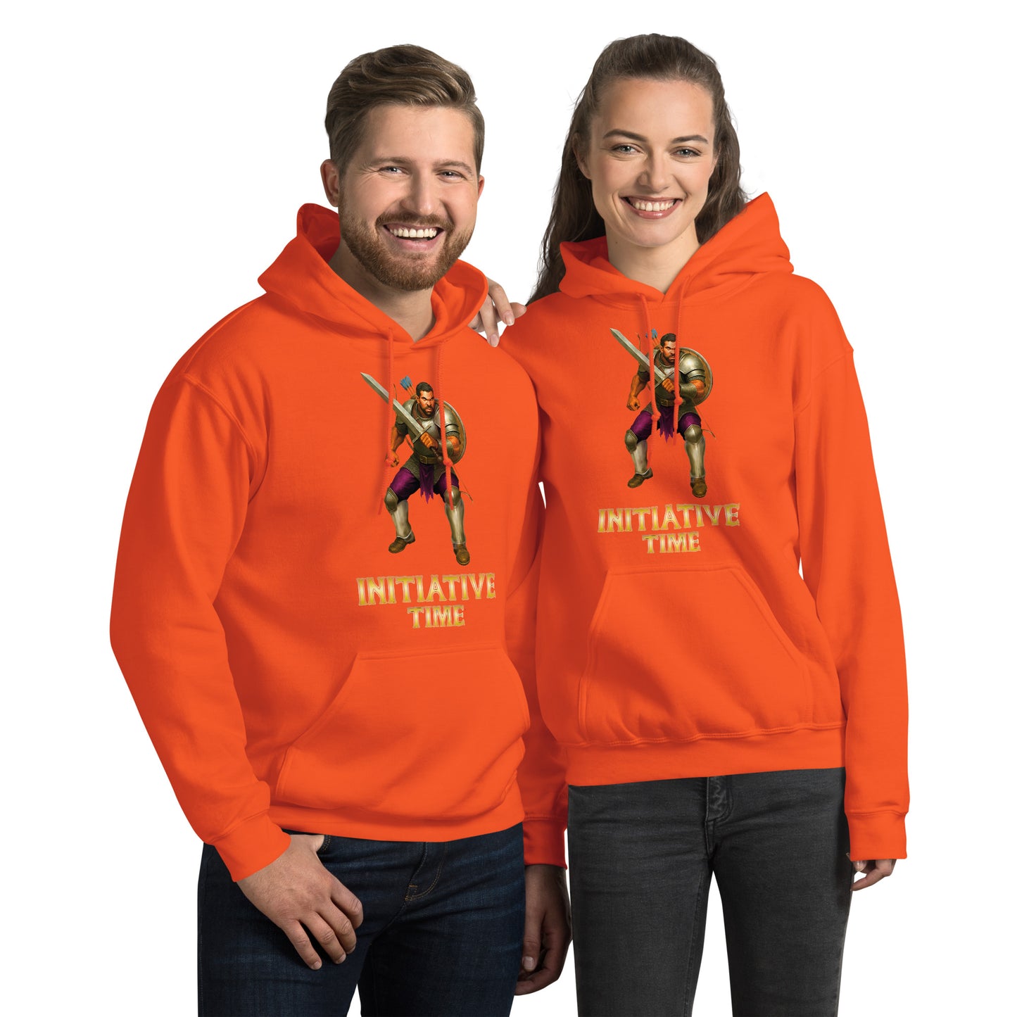 Initiative Time Human Fighter Hoodie - DnD RPG Merchandise - Backspindle Games