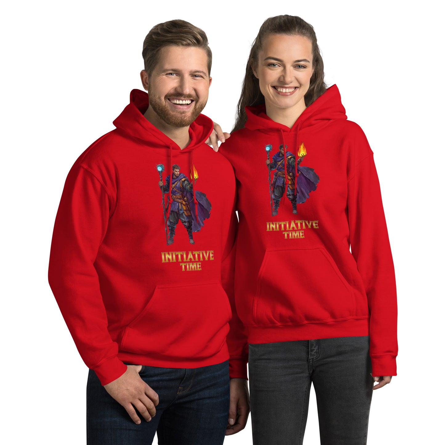 Initiative Time Human Sorcerer Hoodie - DnD RPG Merchandise - Backspindle Games