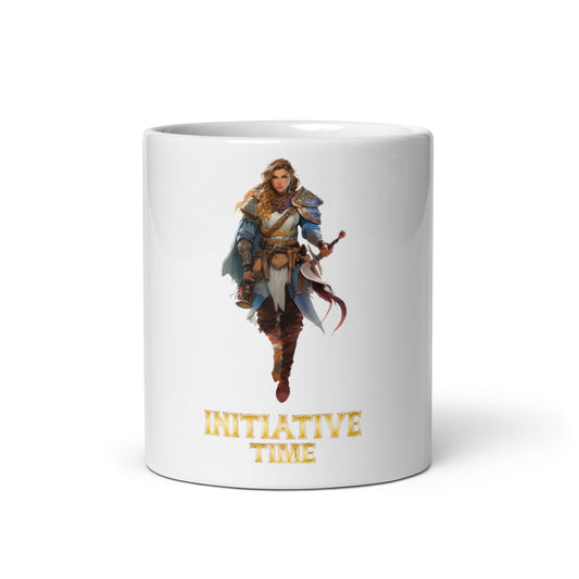 Initiative Time Elf Rogue White Glossy Mug - DnD RPG Merchandise - Backspindle Games