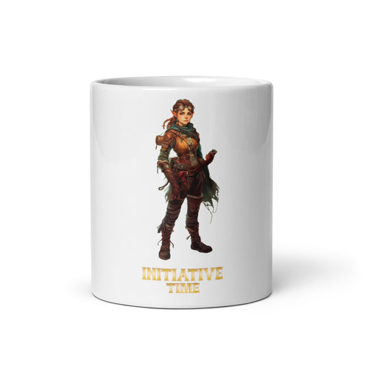Initiative Time Gnome Artificer White Glossy Mug - DnD RPG Merchandise - Backspindle Games