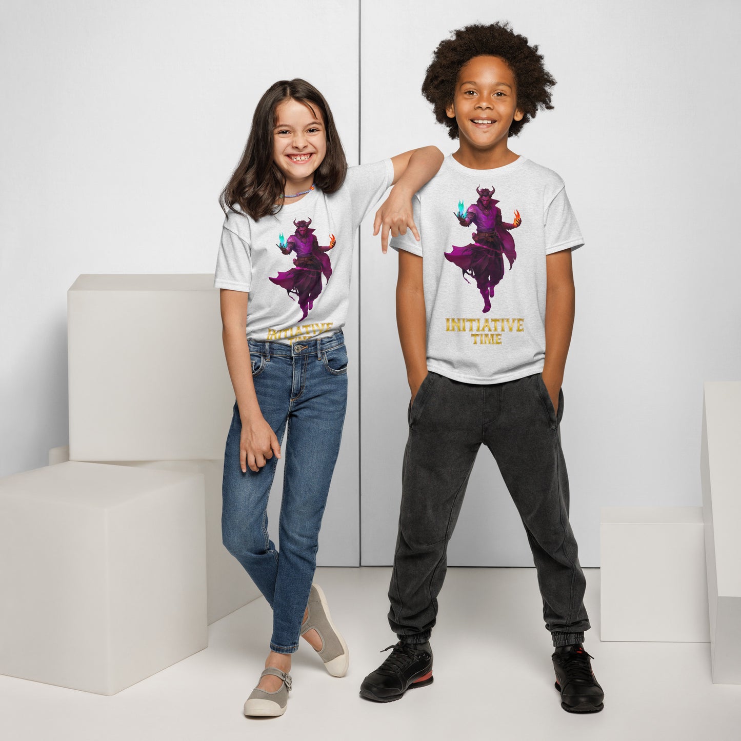 Initiative Time Human Tiefling Youth T-Shirt - DnD RPG Merchandise - Backspindle Games