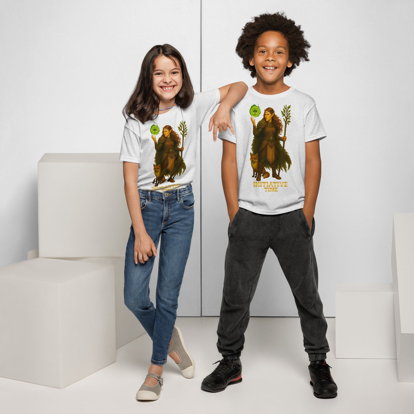 Initiative Time Elf Druid Youth T-Shirt - DnD RPG Merchandise - Backspindle Games