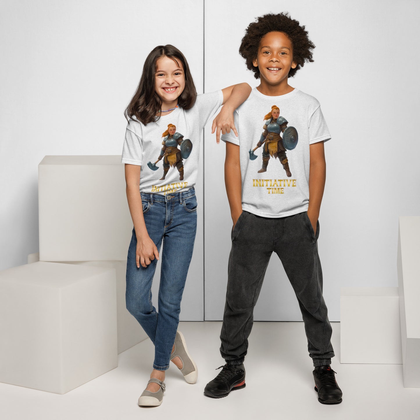 Initiative Time Dwarf Cleric Youth T-Shirt - DnD RPG Merchandise - Backspindle Games
