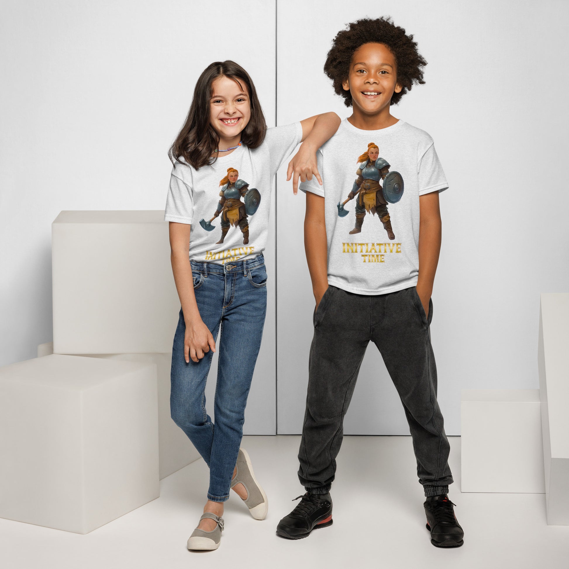 Initiative Time Dwarf Cleric Youth T-Shirt - DnD RPG Merchandise - Backspindle Games