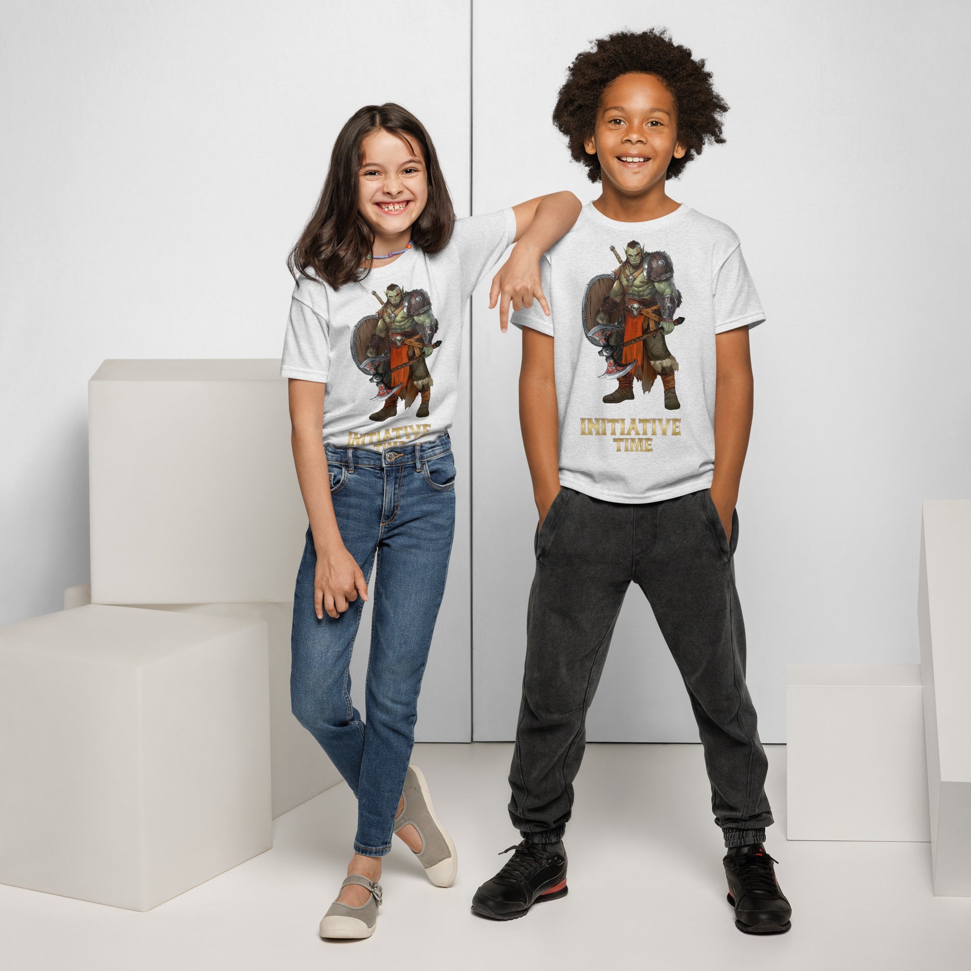 Initiative Time Orc Barbarian Youth T-Shirt - DnD RPG Merchandise - Backspindle Games