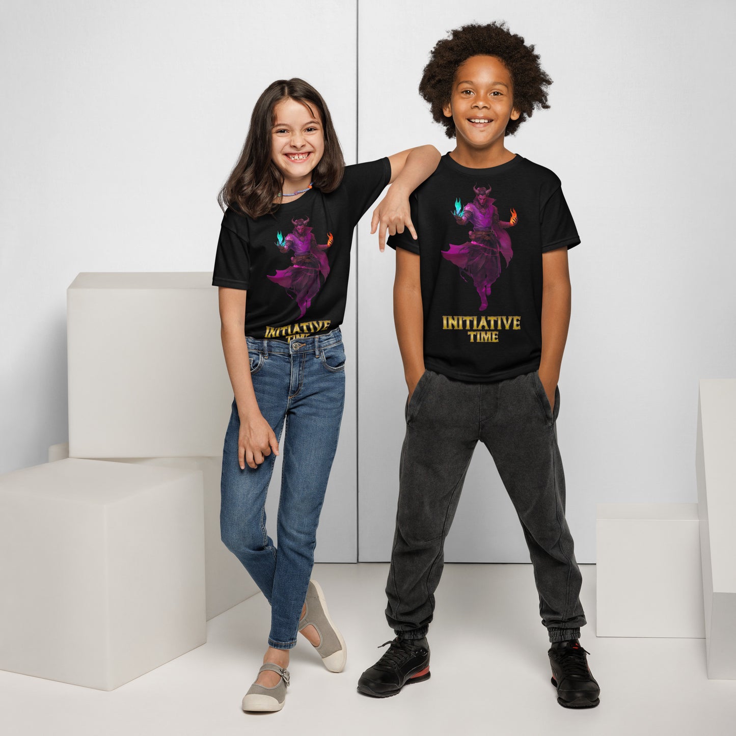 Initiative Time Human Tiefling Youth T-Shirt - DnD RPG Merchandise - Backspindle Games