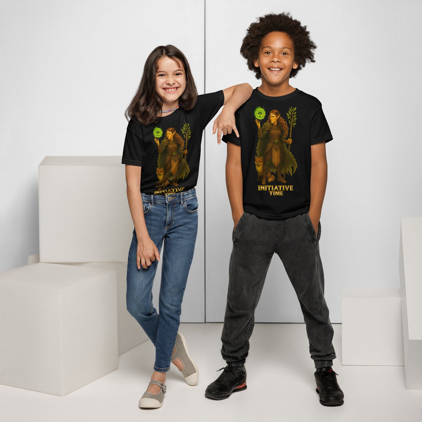 Initiative Time Elf Druid Youth T-Shirt - DnD RPG Merchandise - Backspindle Games