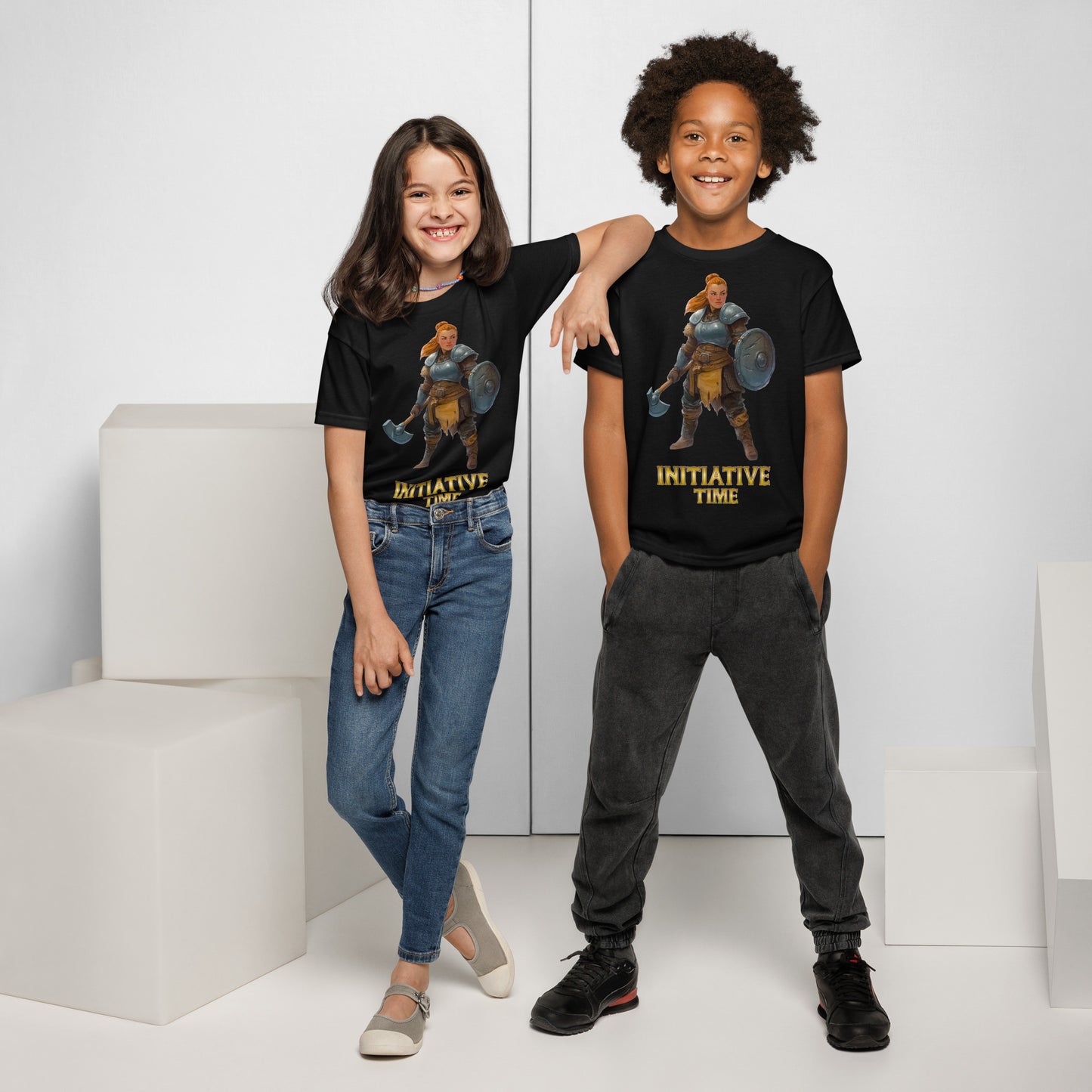 Initiative Time Dwarf Cleric Youth T-Shirt - DnD RPG Merchandise - Backspindle Games