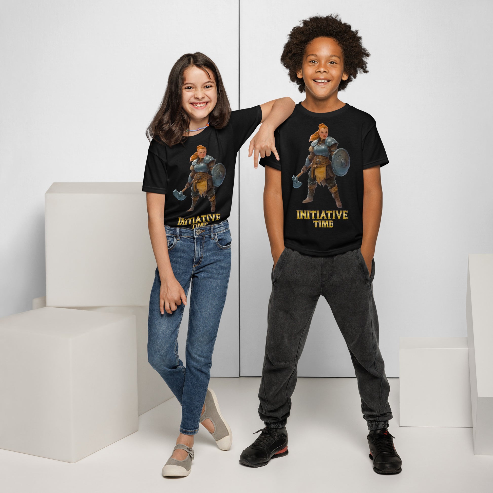 Initiative Time Dwarf Cleric Youth T-Shirt - DnD RPG Merchandise - Backspindle Games