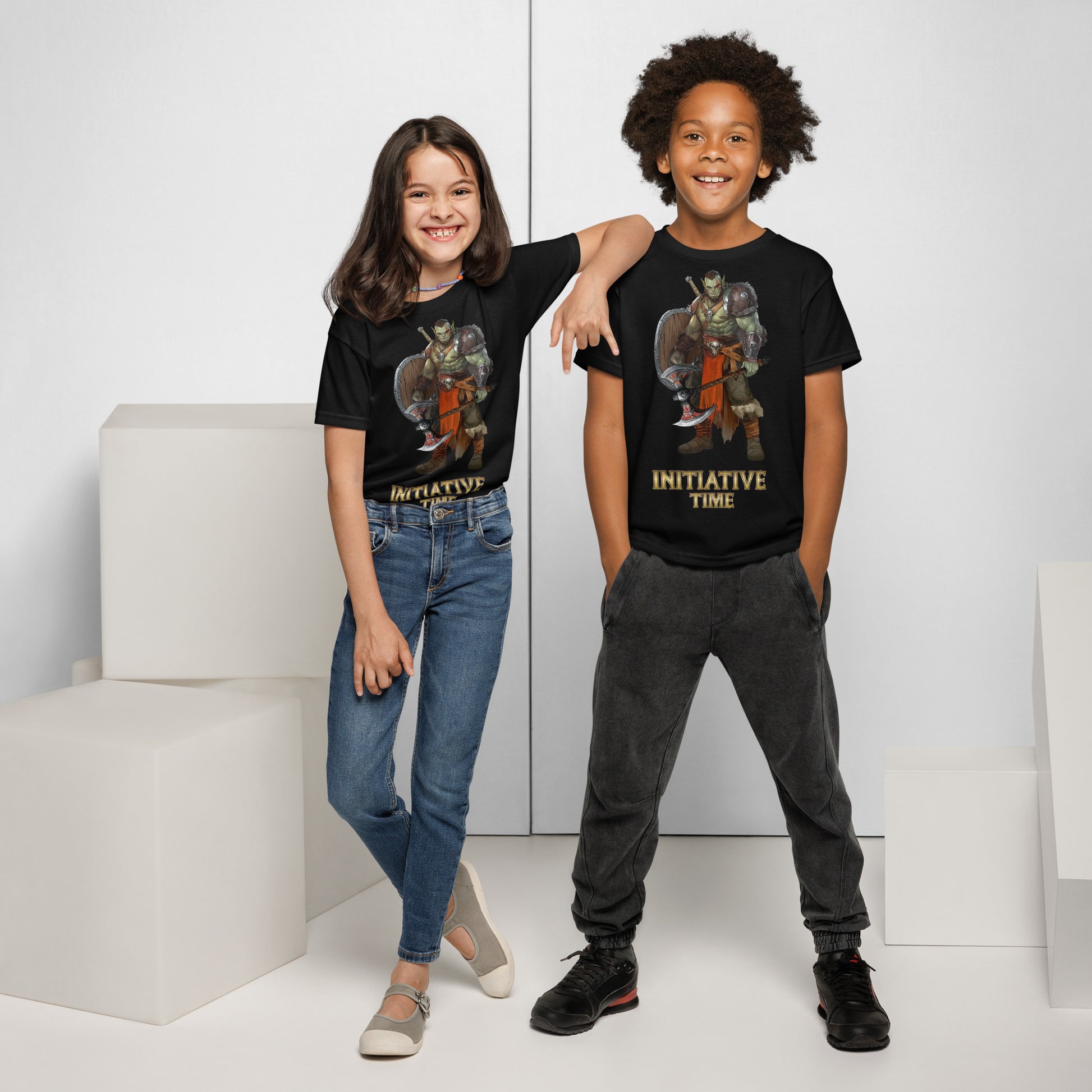 Initiative Time Orc Barbarian Youth T-Shirt - DnD RPG Merchandise - Backspindle Games