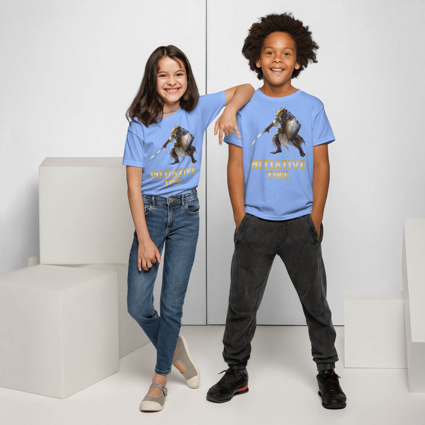 Initiative Time Dragonborn Paladin Youth T-Shirt - DnD RPG Merchandise - Backspindle Games