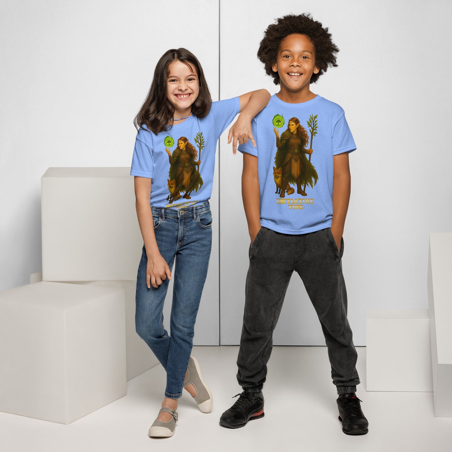 Initiative Time Elf Druid Youth T-Shirt - DnD RPG Merchandise - Backspindle Games