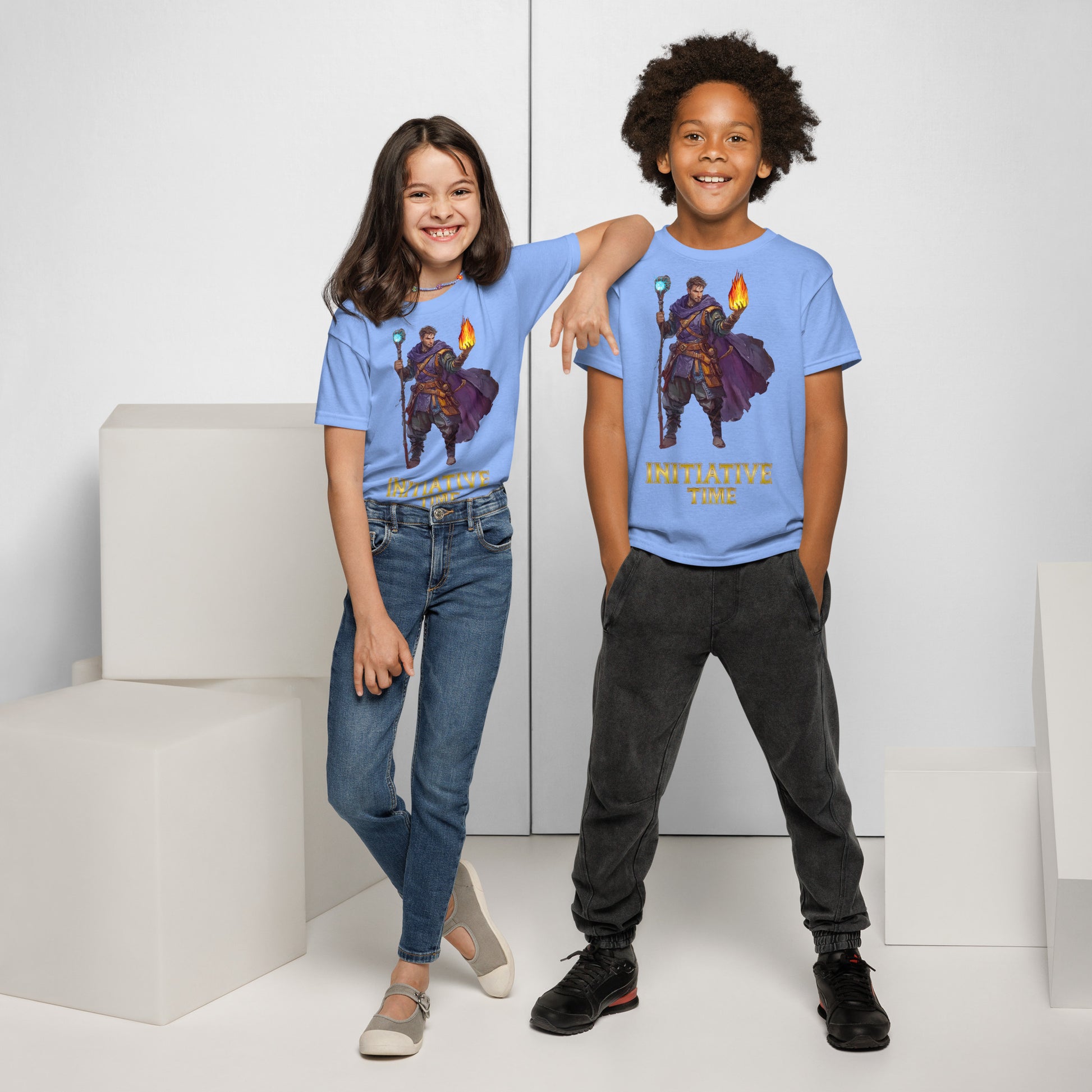 Initiative Time Human Sorcerer Youth T-Shirt - DnD RPG Merchandise - Backspindle Games