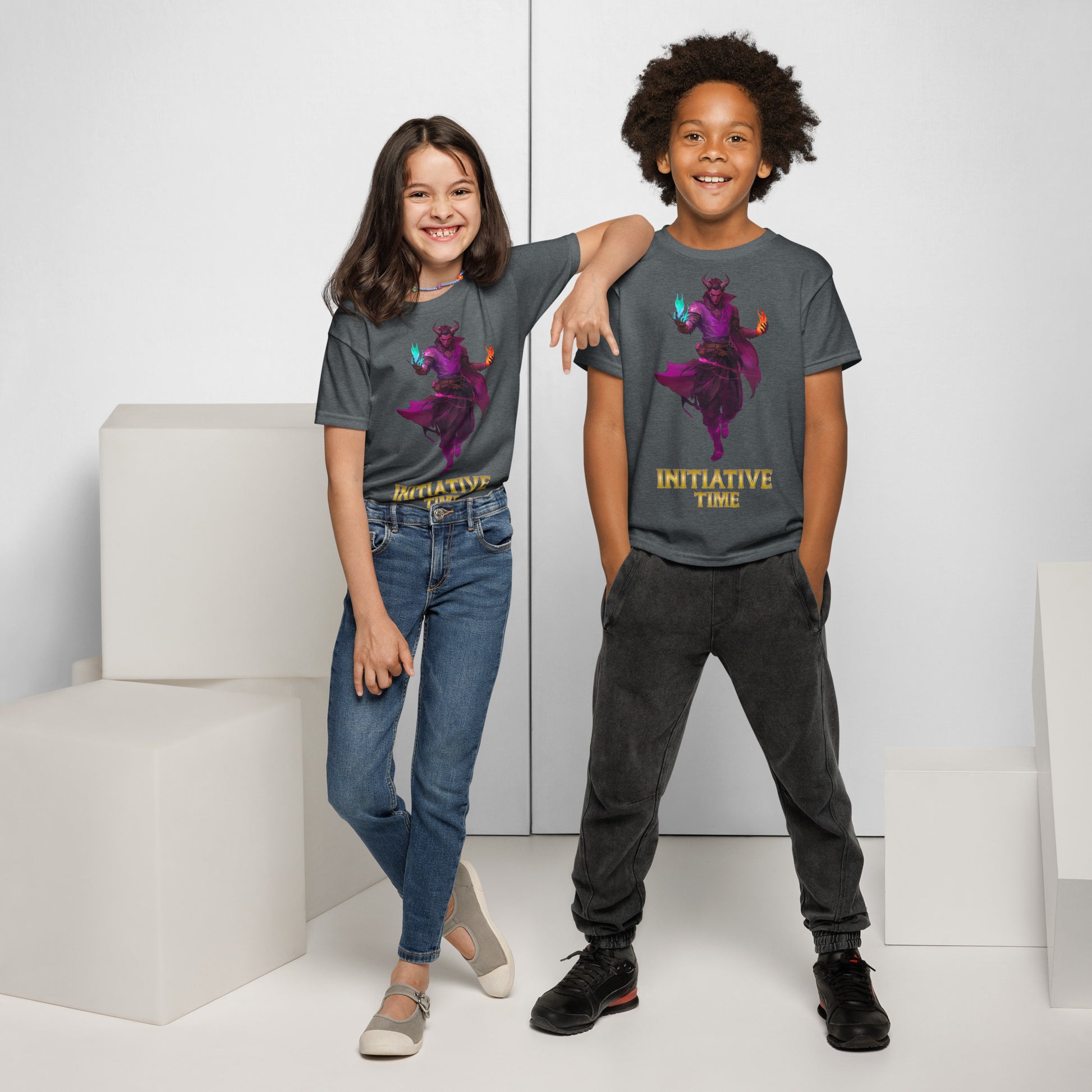 Initiative Time Human Tiefling Youth T-Shirt - DnD RPG Merchandise - Backspindle Games