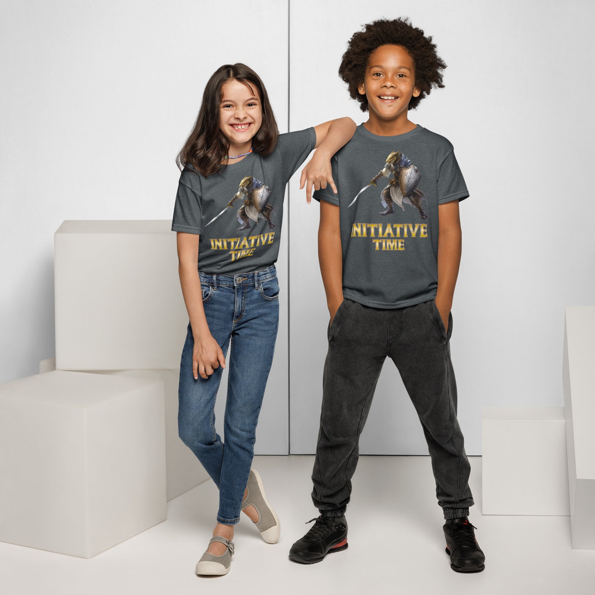 Initiative Time Dragonborn Paladin Youth T-Shirt - DnD RPG Merchandise - Backspindle Games