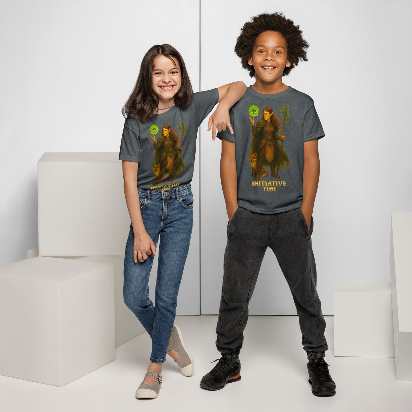 Initiative Time Elf Druid Youth T-Shirt - DnD RPG Merchandise - Backspindle Games