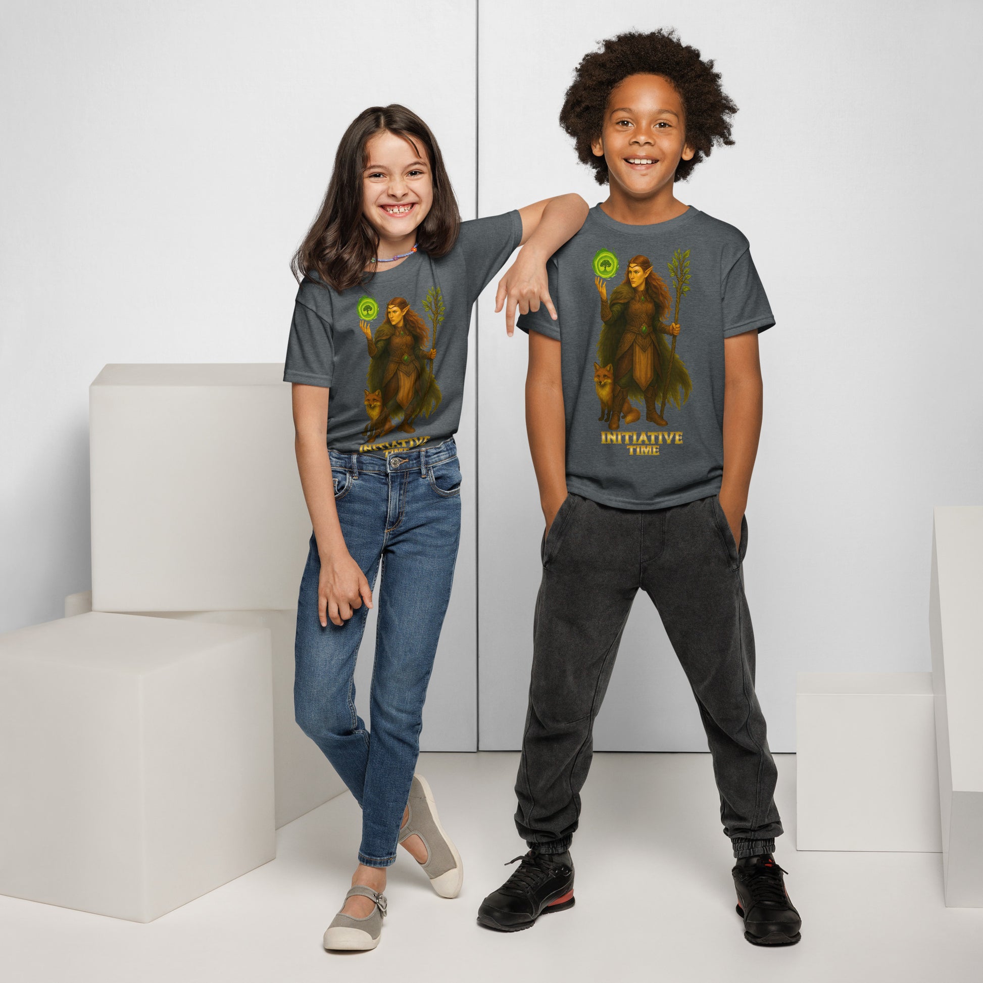 Initiative Time Elf Druid Youth T-Shirt - DnD RPG Merchandise - Backspindle Games