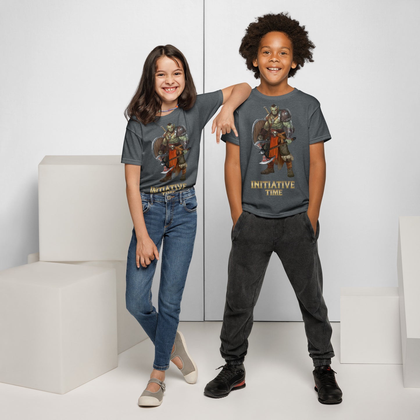Initiative Time Orc Barbarian Youth T-Shirt - DnD RPG Merchandise - Backspindle Games