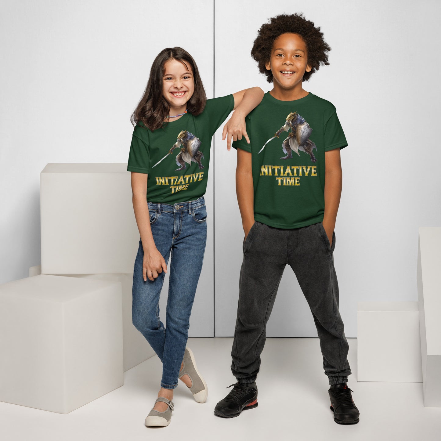Initiative Time Dragonborn Paladin Youth T-Shirt - DnD RPG Merchandise - Backspindle Games