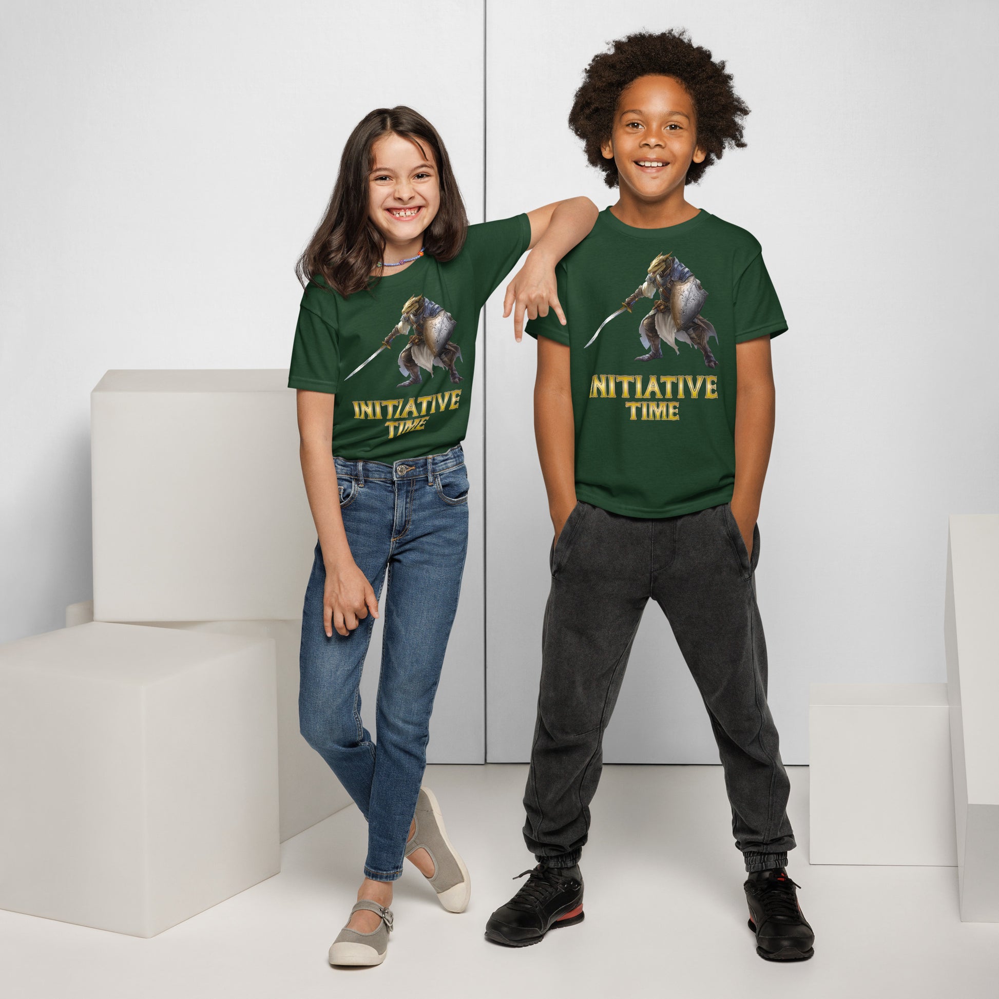 Initiative Time Dragonborn Paladin Youth T-Shirt - DnD RPG Merchandise - Backspindle Games