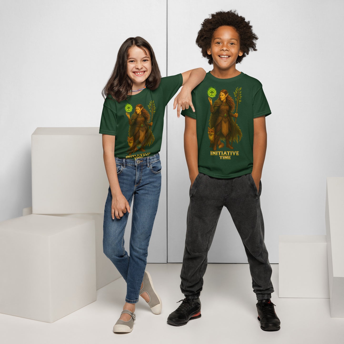 Initiative Time Elf Druid Youth T-Shirt - DnD RPG Merchandise - Backspindle Games