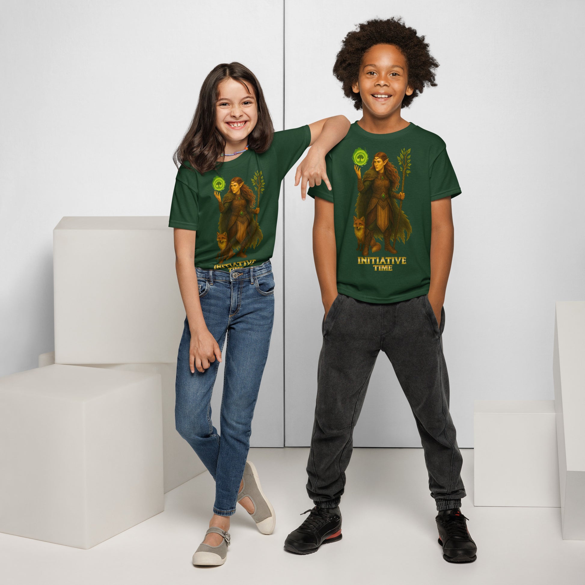 Initiative Time Elf Druid Youth T-Shirt - DnD RPG Merchandise - Backspindle Games