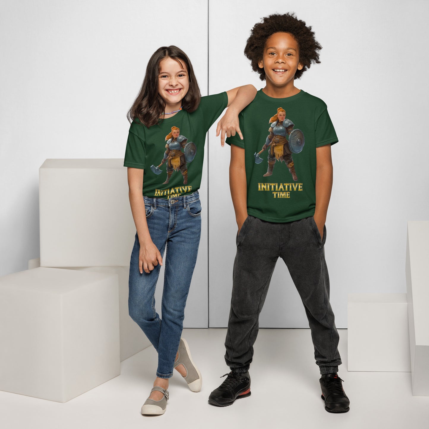 Initiative Time Dwarf Cleric Youth T-Shirt - DnD RPG Merchandise - Backspindle Games
