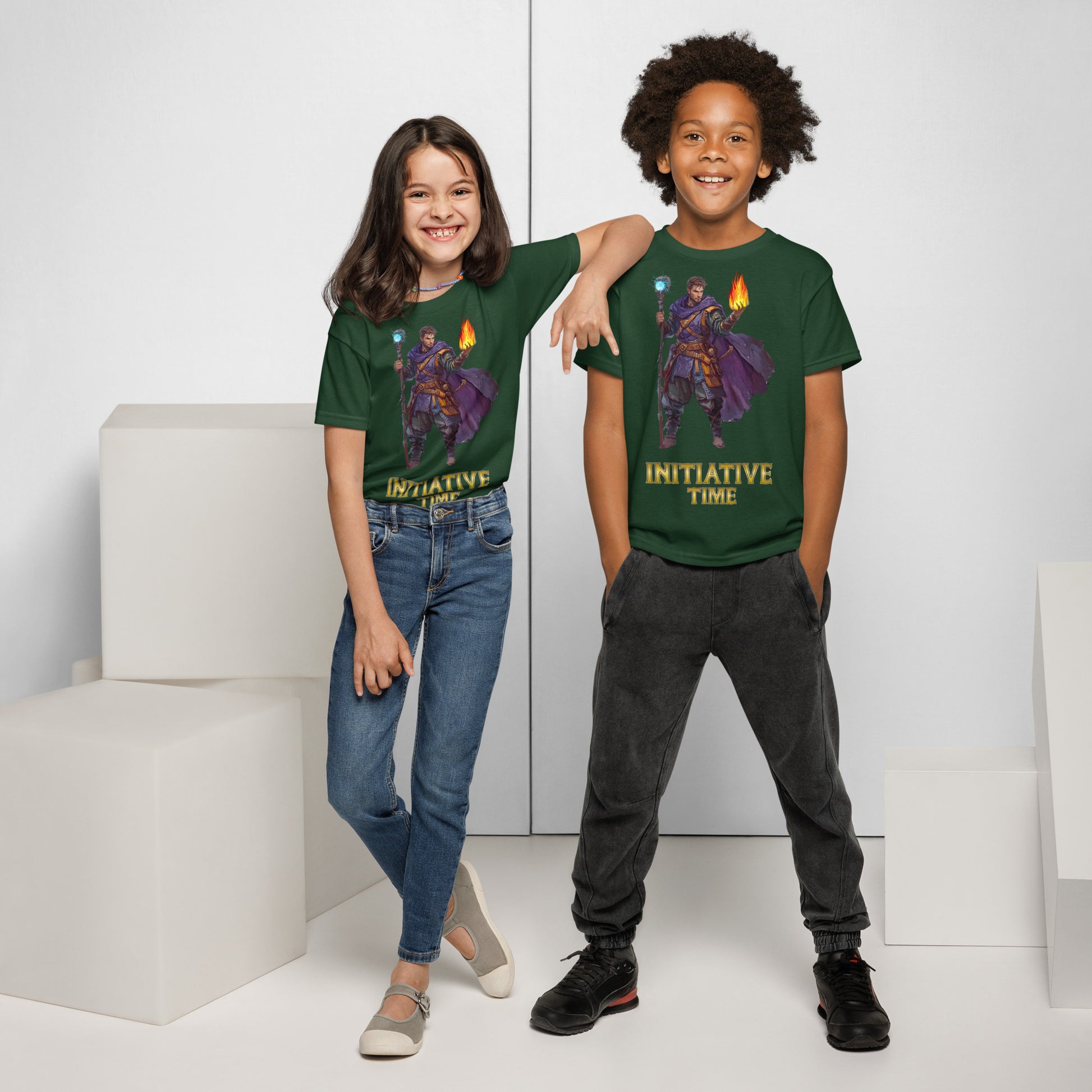 Initiative Time Human Sorcerer Youth T-Shirt - DnD RPG Merchandise - Backspindle Games