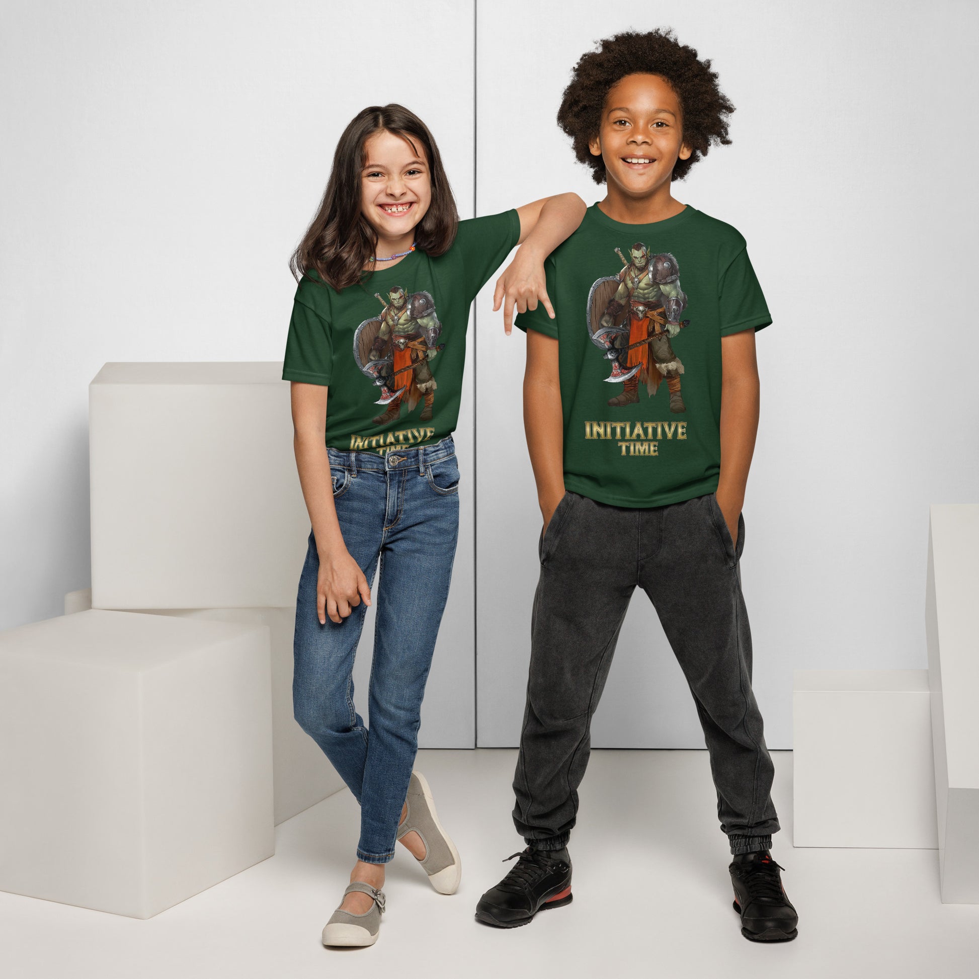 Initiative Time Orc Barbarian Youth T-Shirt - DnD RPG Merchandise - Backspindle Games