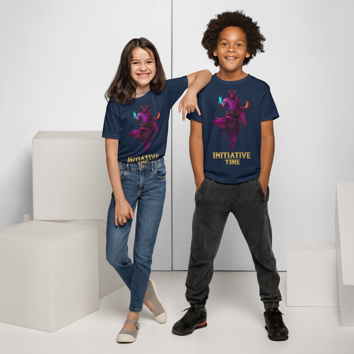 Initiative Time Human Tiefling Youth T-Shirt - DnD RPG Merchandise - Backspindle Games