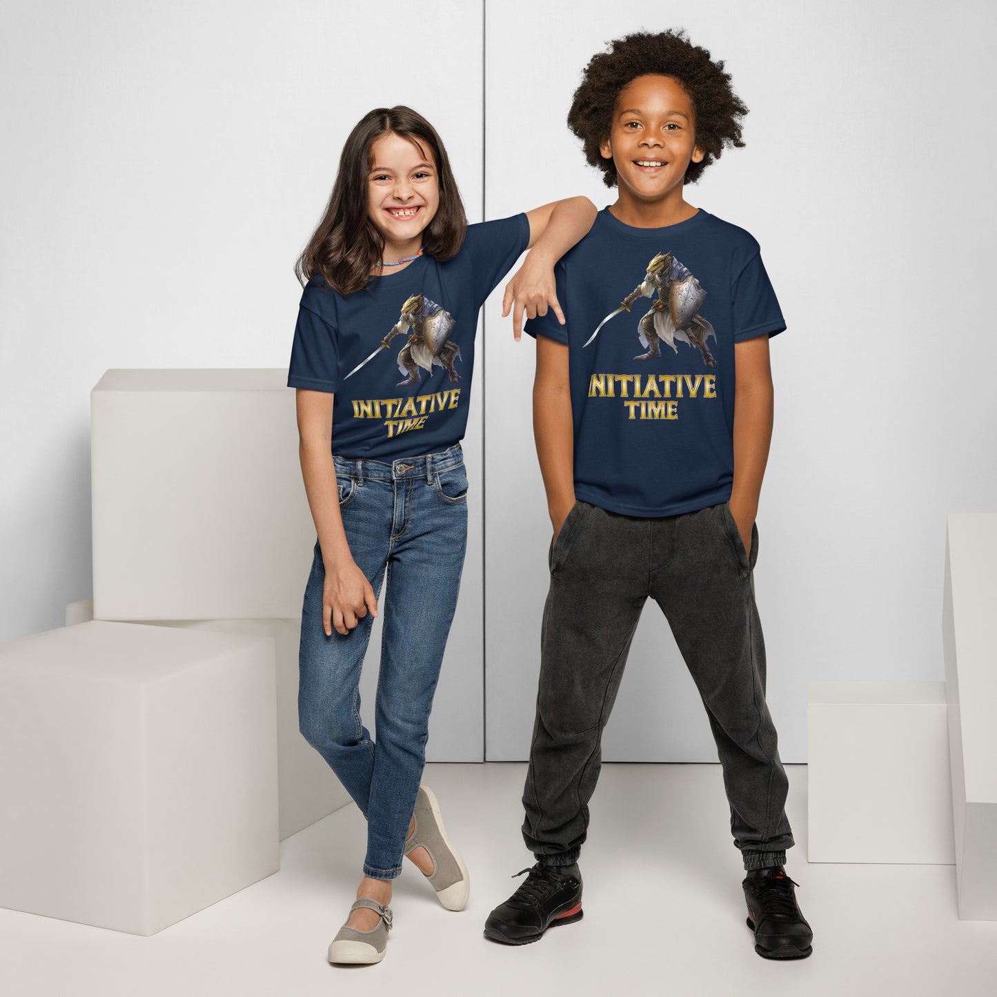 Initiative Time Dragonborn Paladin Youth T-Shirt - DnD RPG Merchandise - Backspindle Games