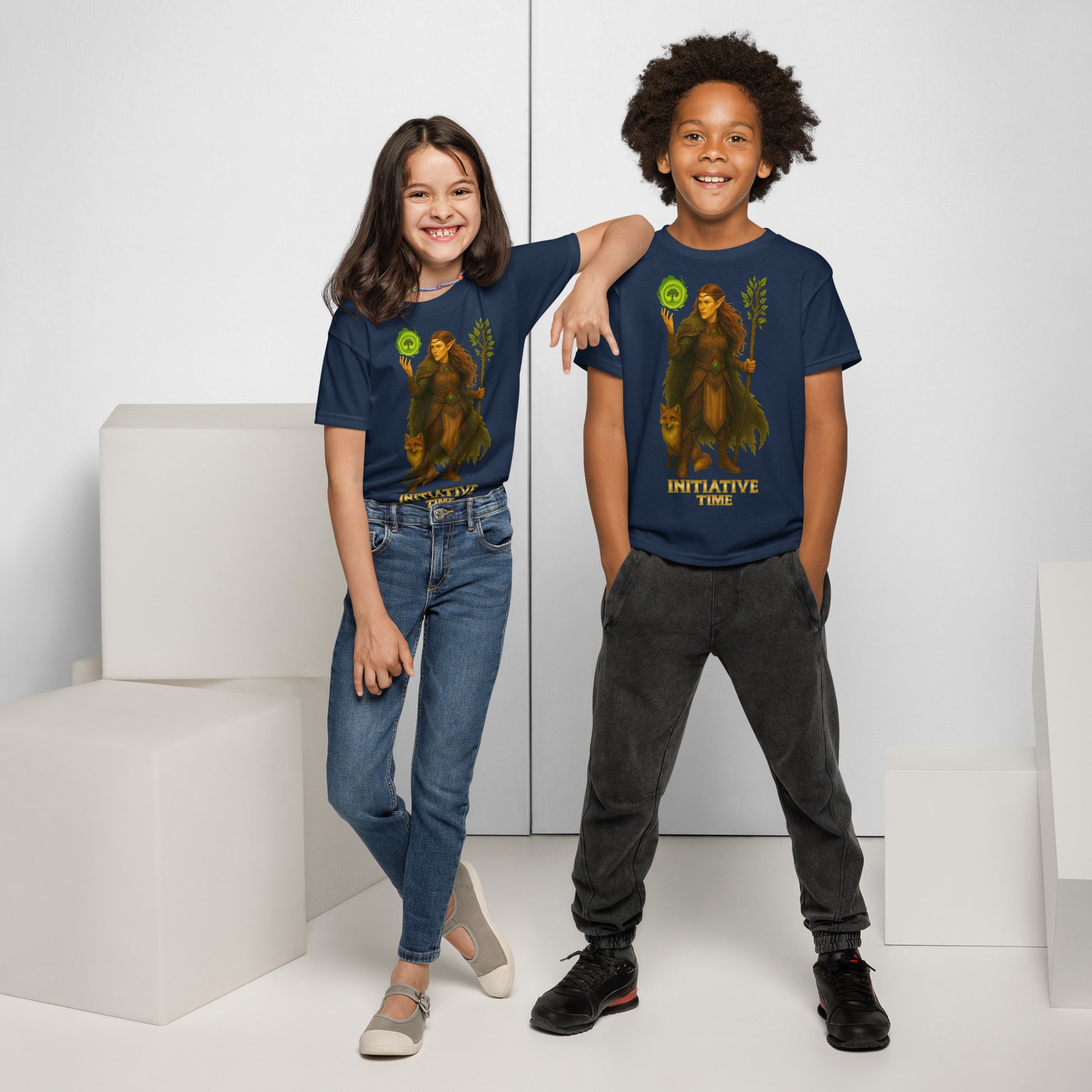 Initiative Time Elf Druid Youth T-Shirt - DnD RPG Merchandise - Backspindle Games