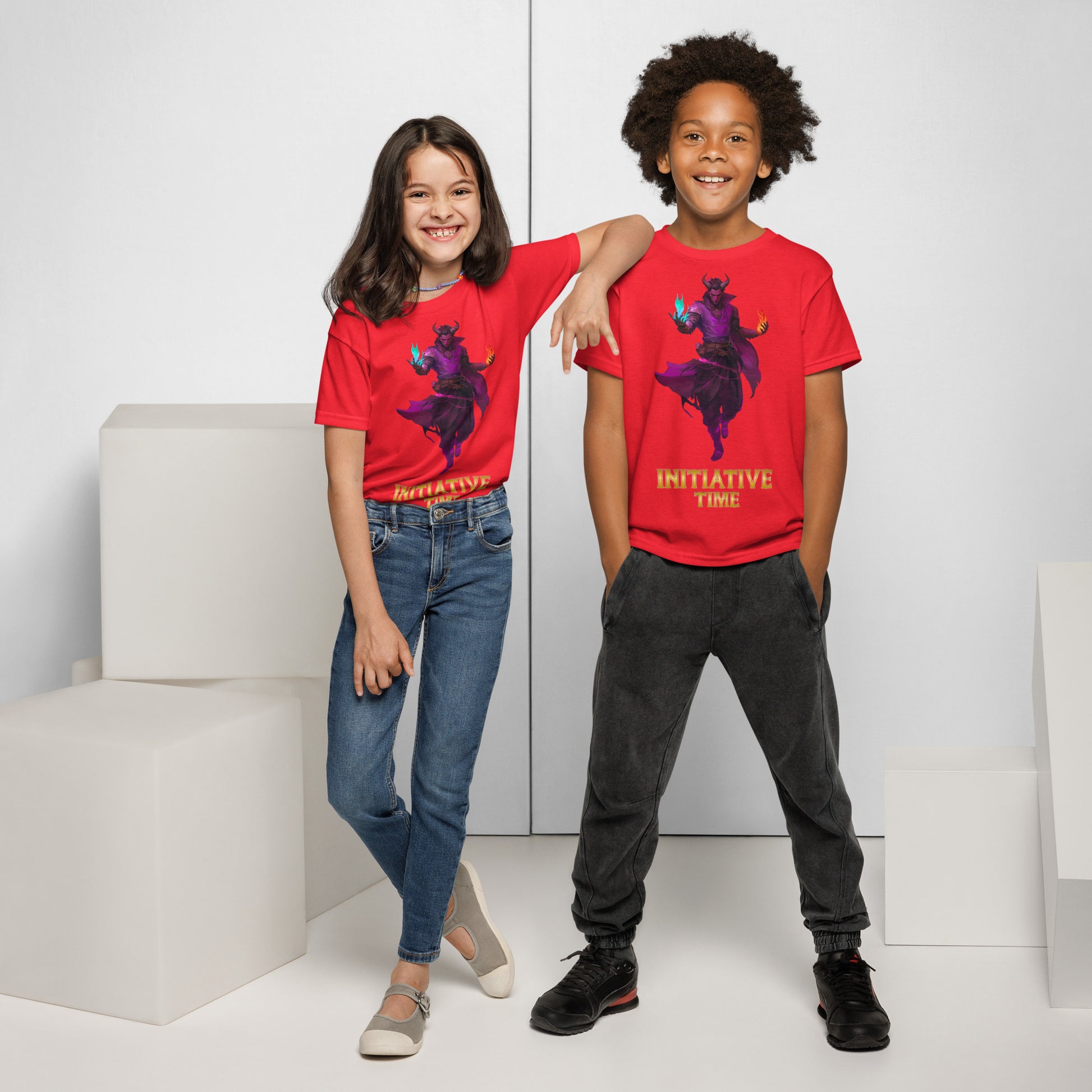 Initiative Time Human Tiefling Youth T-Shirt - DnD RPG Merchandise - Backspindle Games