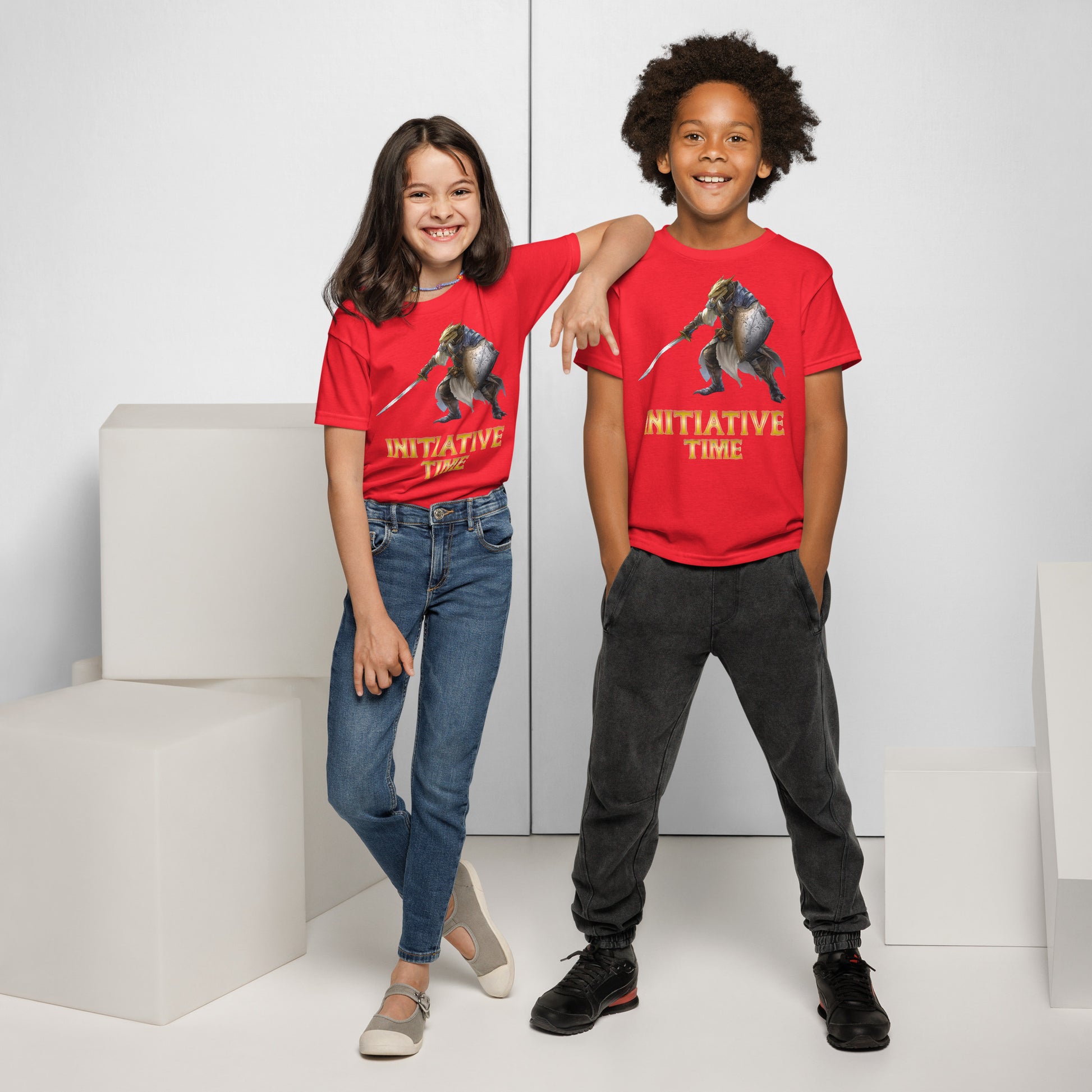 Initiative Time Dragonborn Paladin Youth T-Shirt - DnD RPG Merchandise - Backspindle Games
