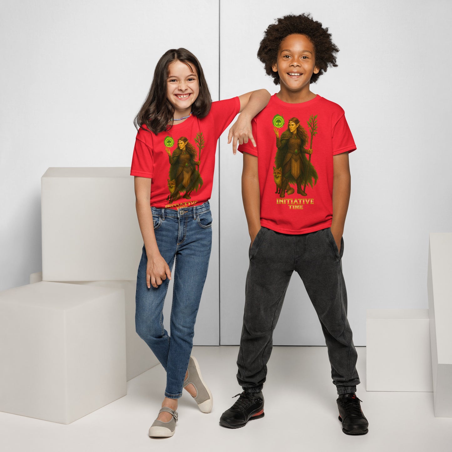 Initiative Time Elf Druid Youth T-Shirt - DnD RPG Merchandise - Backspindle Games