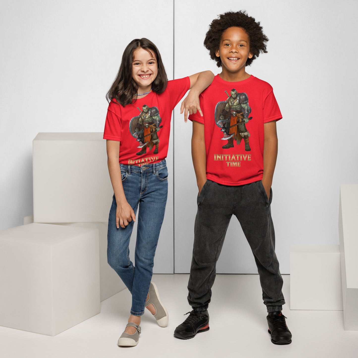 Initiative Time Orc Barbarian Youth T-Shirt - DnD RPG Merchandise - Backspindle Games